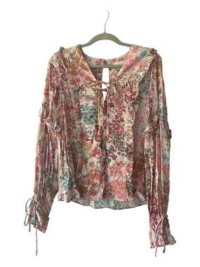 Ted Baker London Boho Floral Peasant Blouse - Pink Floral